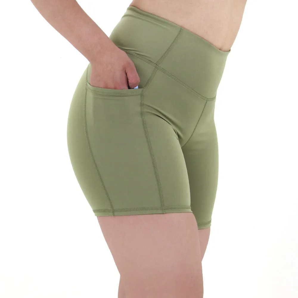 Women's 2 Pockets Side Sport Short,Light Green