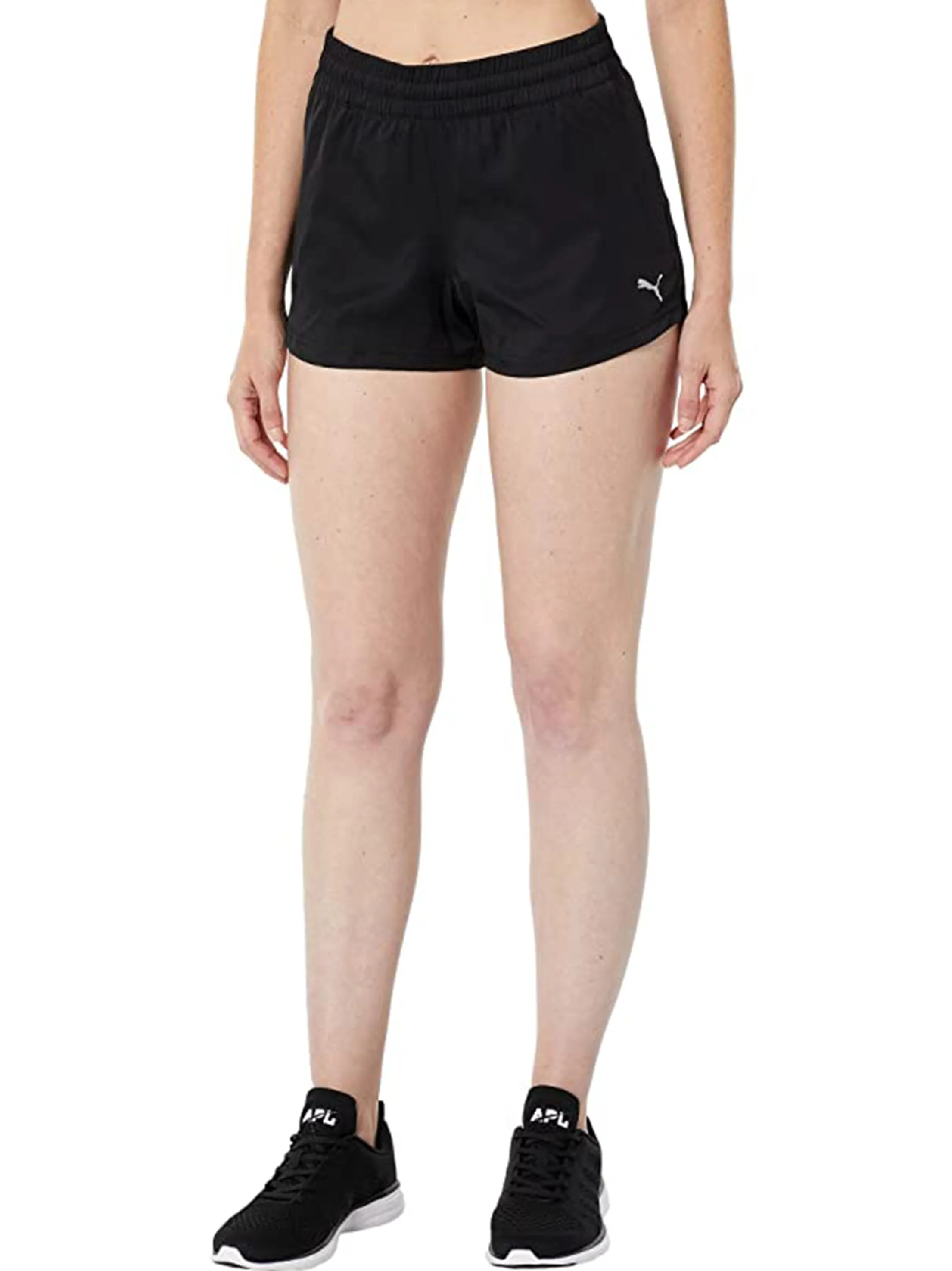 Women's Brand Logo Embroidered Sport Short,Black