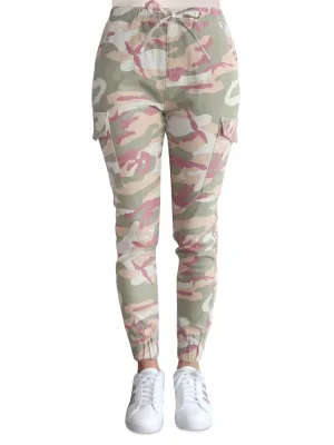 Women's Camo Printed Cargo Joggers,Multi