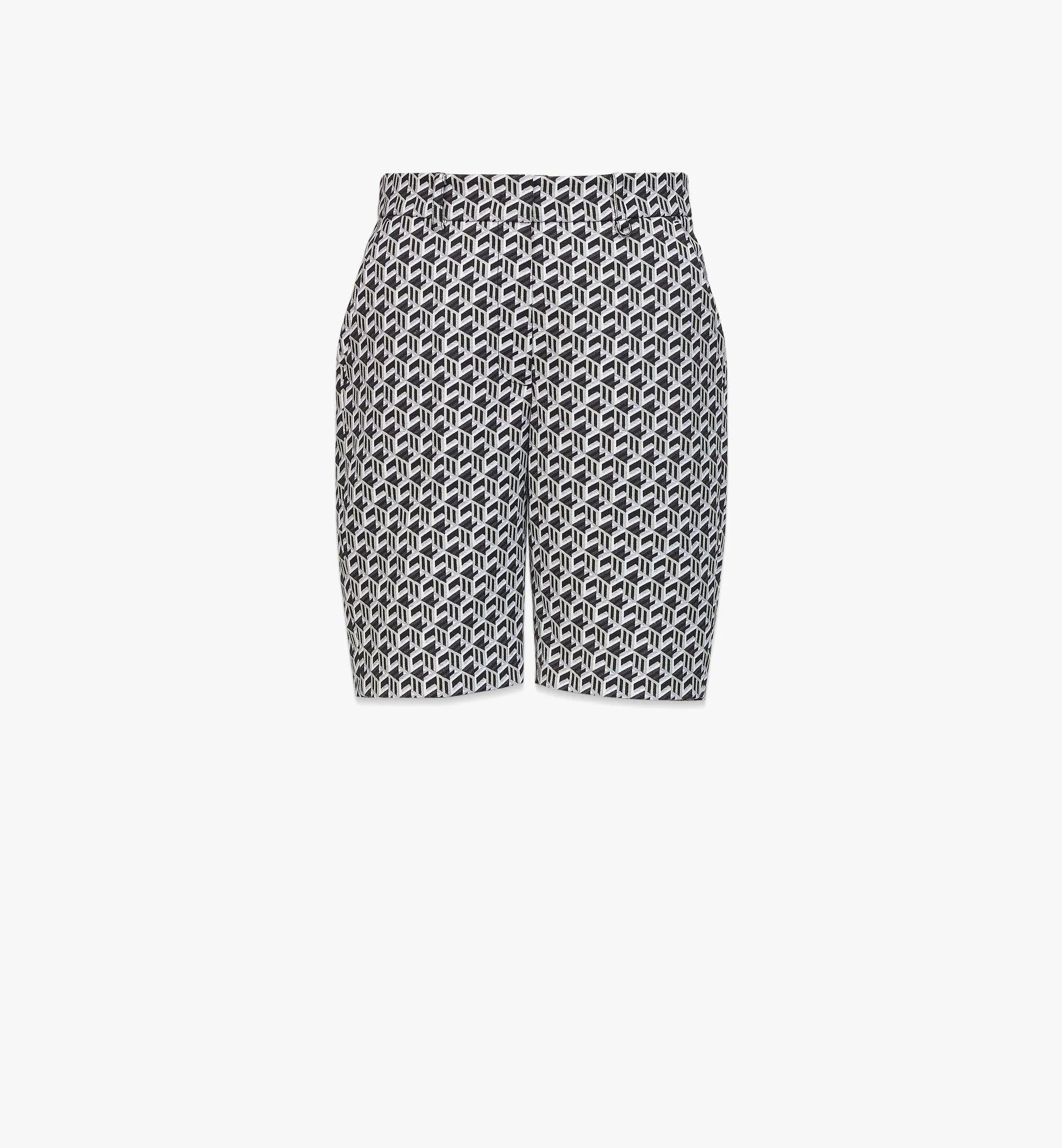 Women’S Cubic Monogram Jacquard Wool Shorts