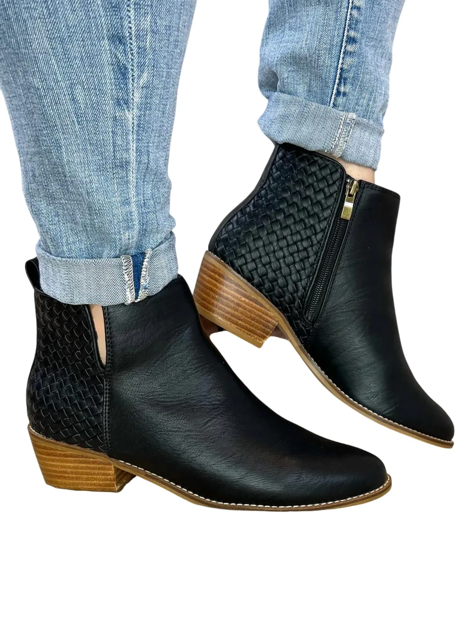 Women's Half N Half Black Boots