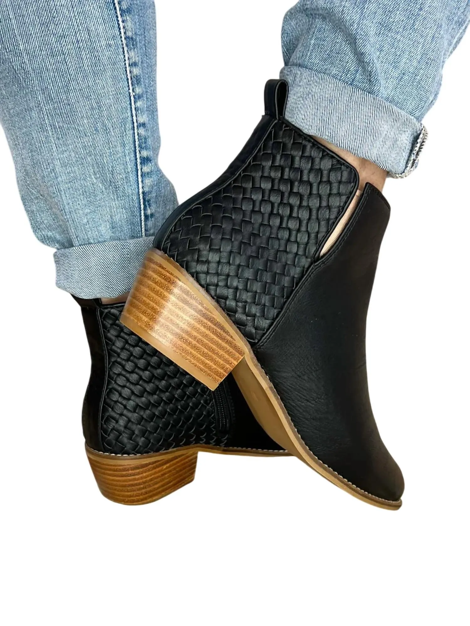 Women's Half N Half Black Boots