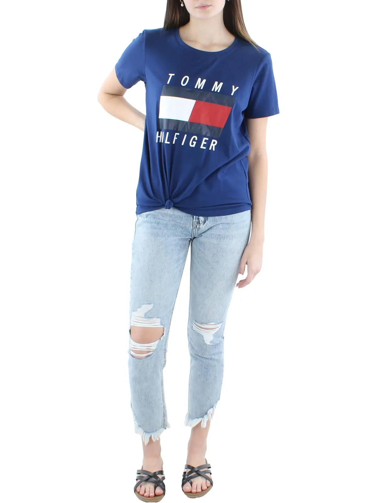 Womens Knit Crewneck Graphic T-Shirt
