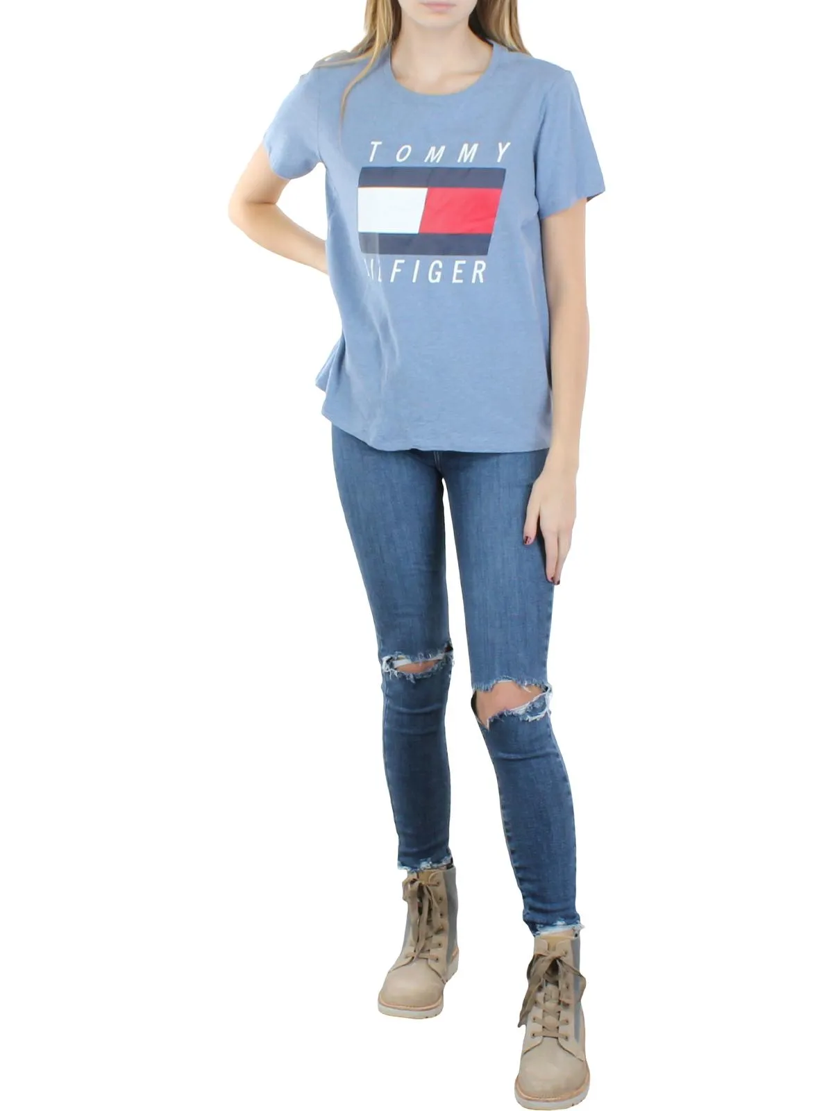 Womens Knit Crewneck Graphic T-Shirt