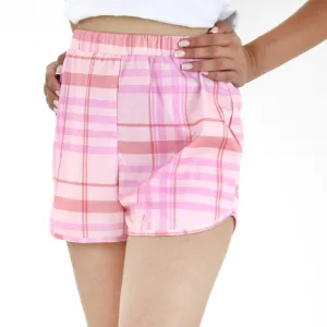 Women's Plaid Sport Short,Pink