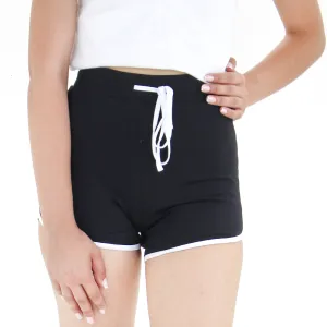 Women's Plain Solid Sport Short,Black