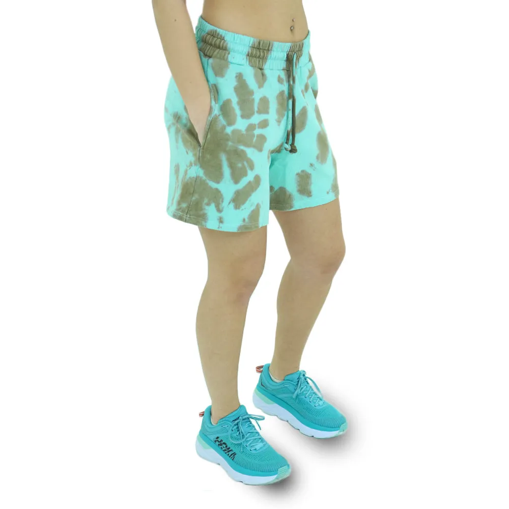 Women's Printed Sport Short,Aqua/Brown