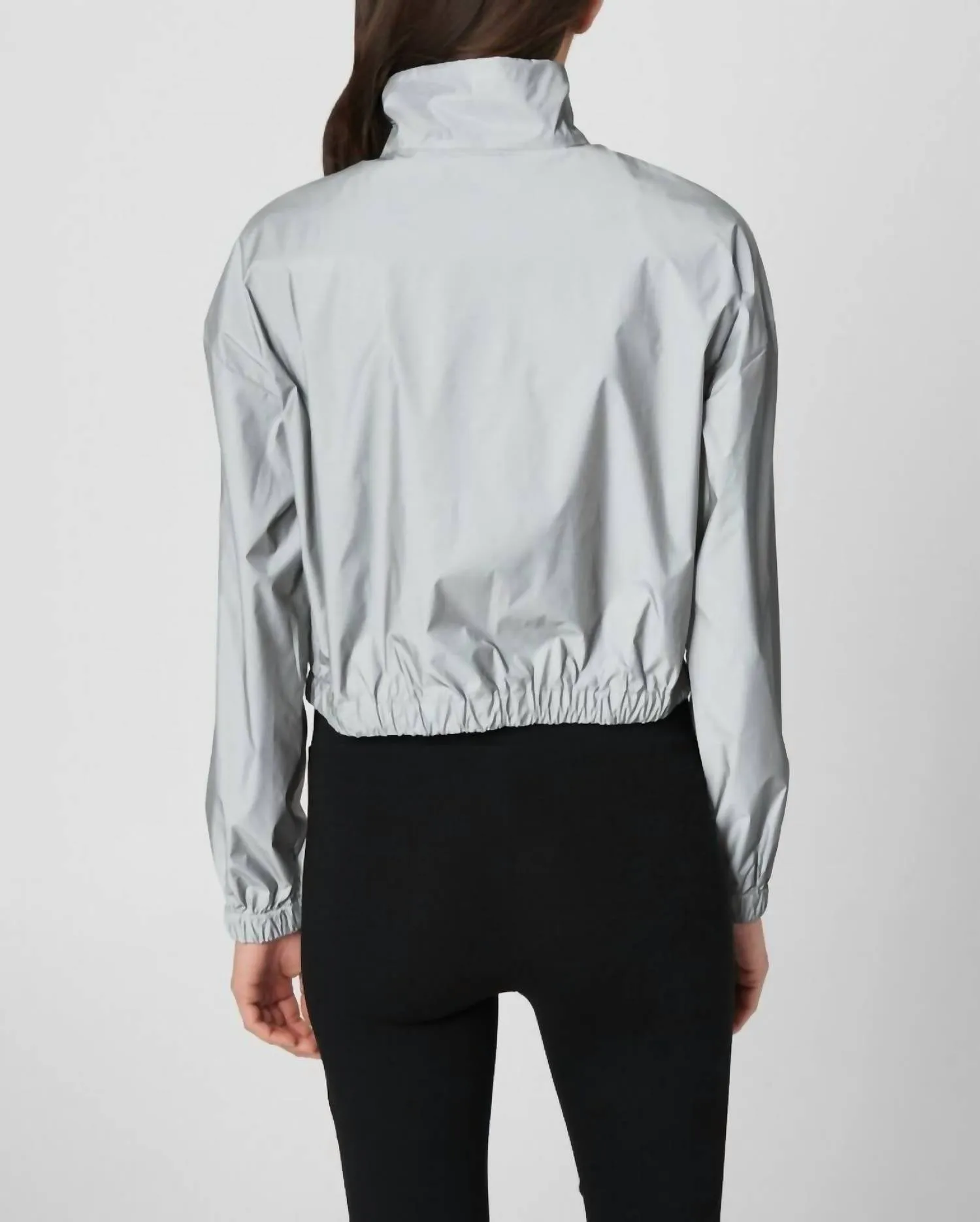 Women's Reflective Half Zip Up Jacket In Silver