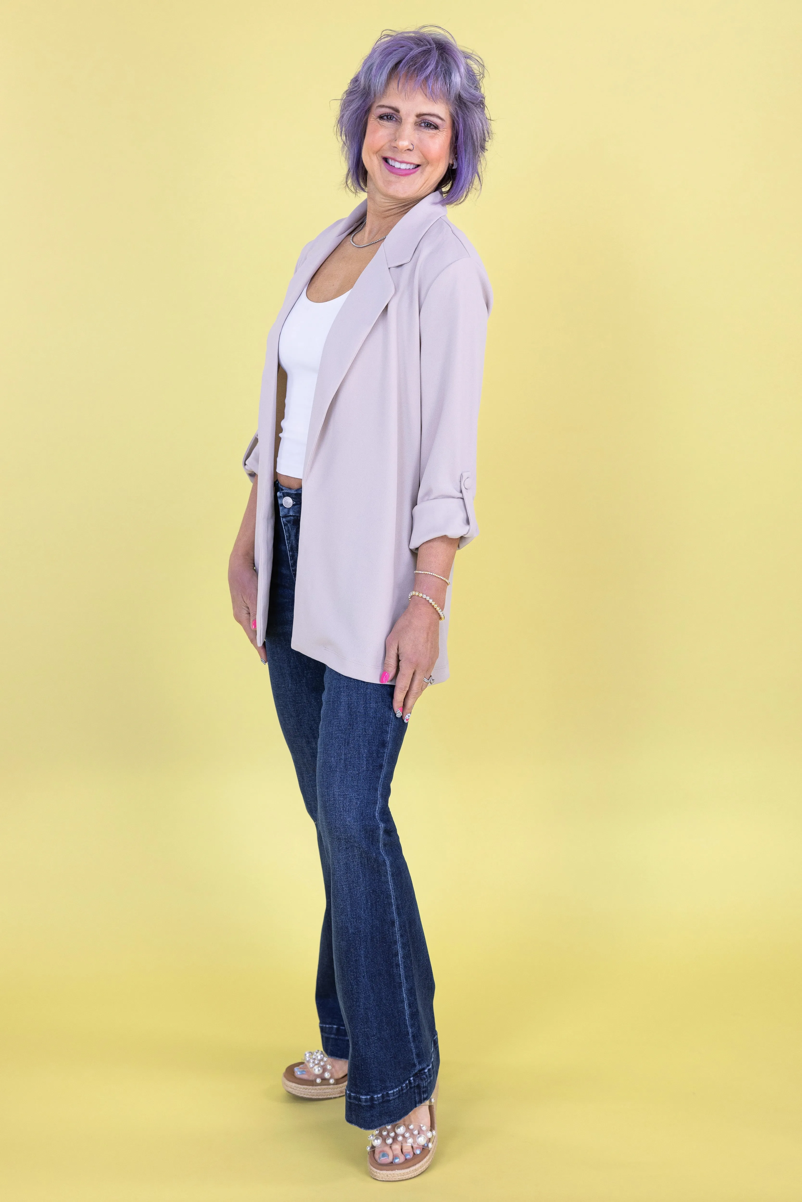 Women's Relaxed Open Front Blazer