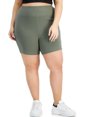 Women's Ribbed Bike Short,Olive