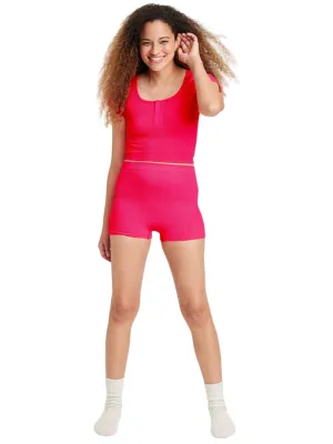 Women's Ribbed Short,Pink