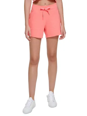 Women's Ribbed Waistband Sport Short,Pink
