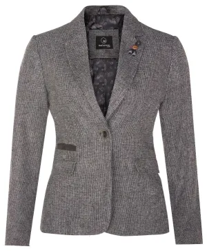 Womens Tweed 1920s Herringbone Grey Blazer