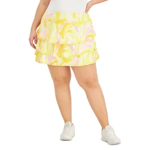 Women's Whirl-Print Flounce Skort,Yellow