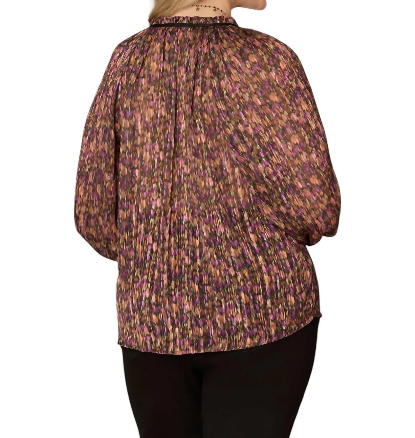 Woven Floral Top - Plus In Sunset Pur