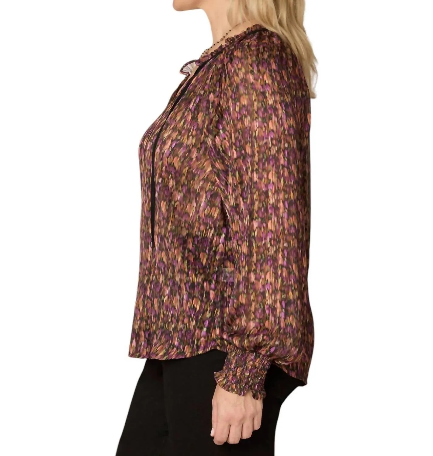 Woven Floral Top - Plus In Sunset Pur