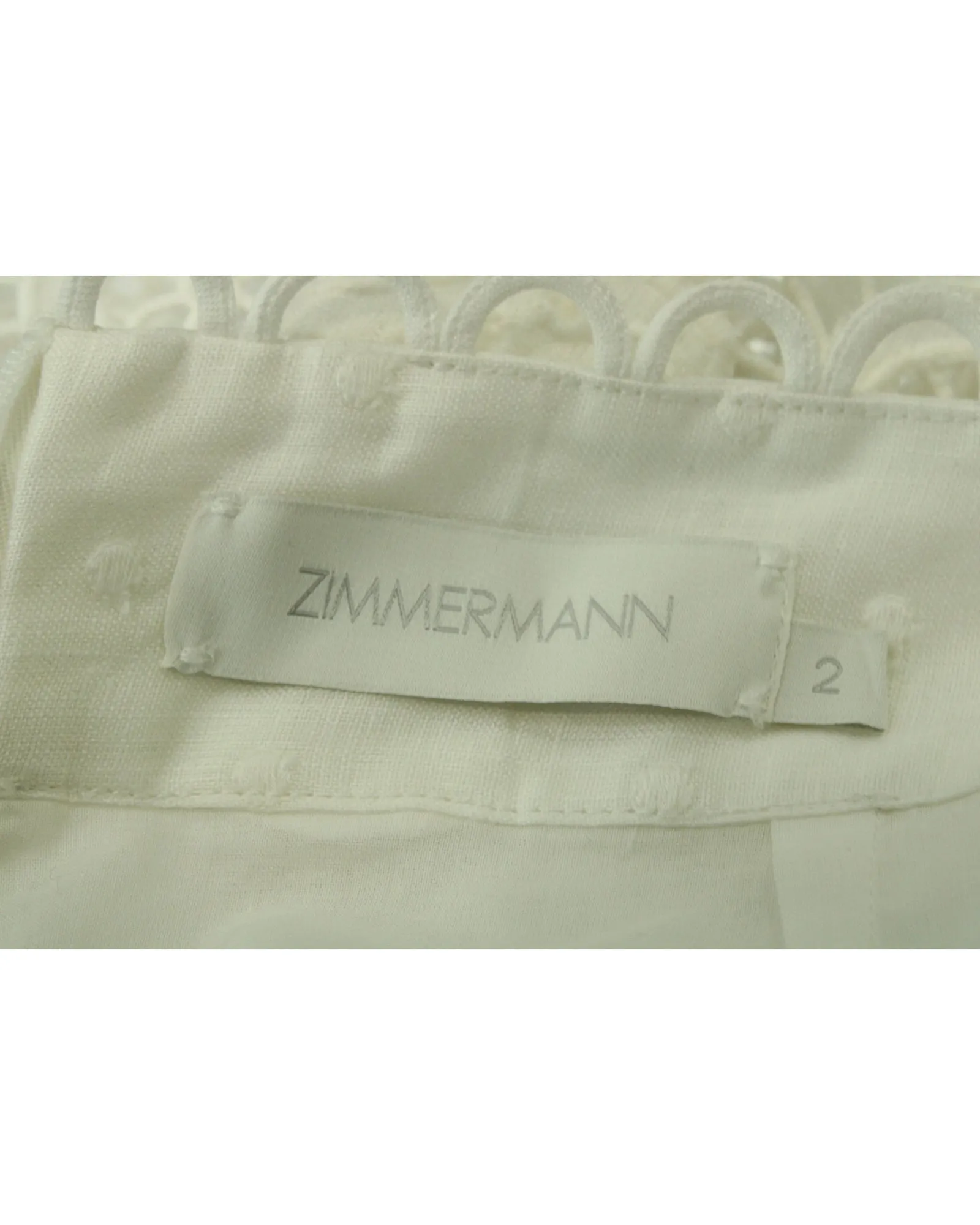 Zimmermann Bellitude Scallop Shorts in White Linen