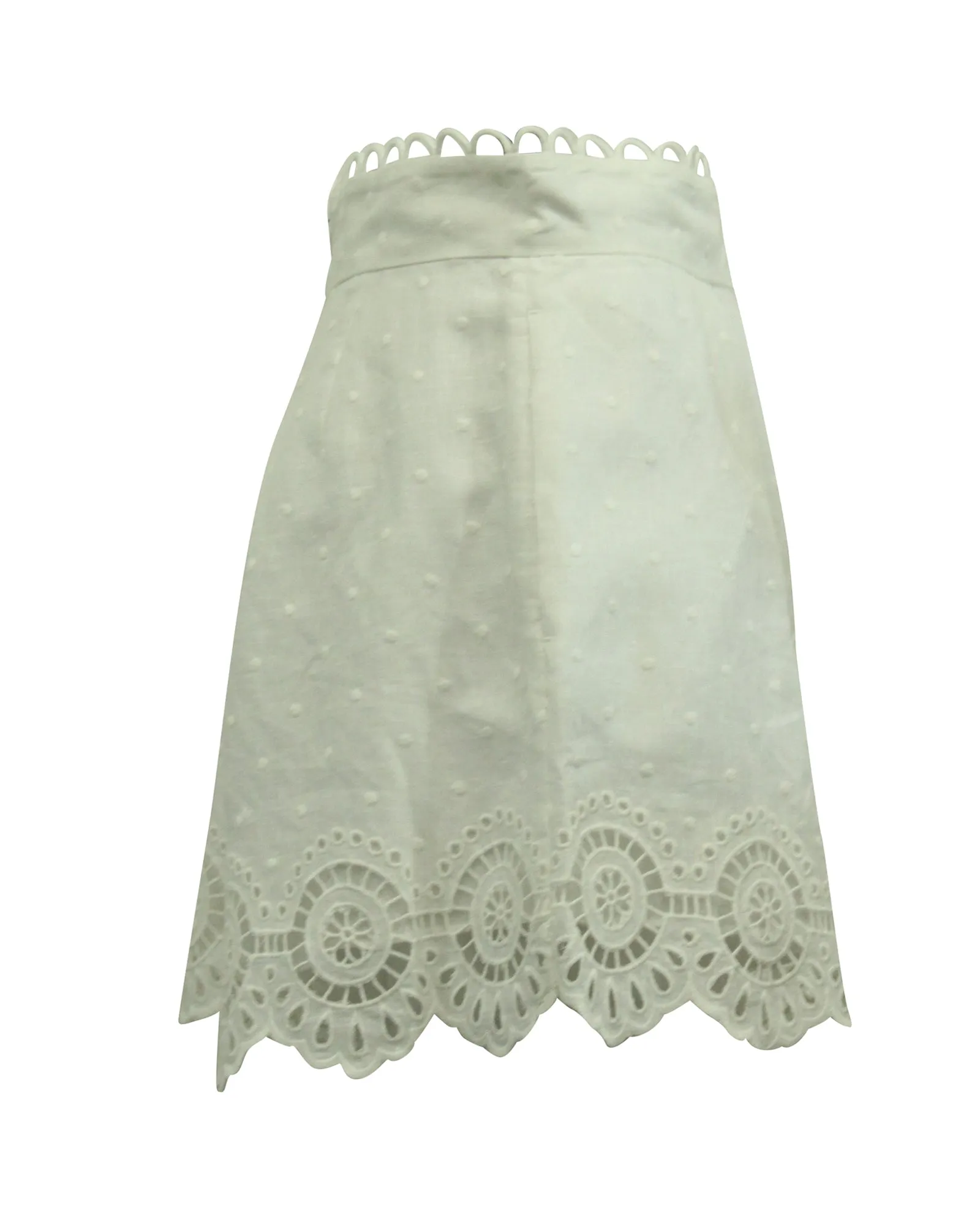 Zimmermann Bellitude Scallop Shorts in White Linen